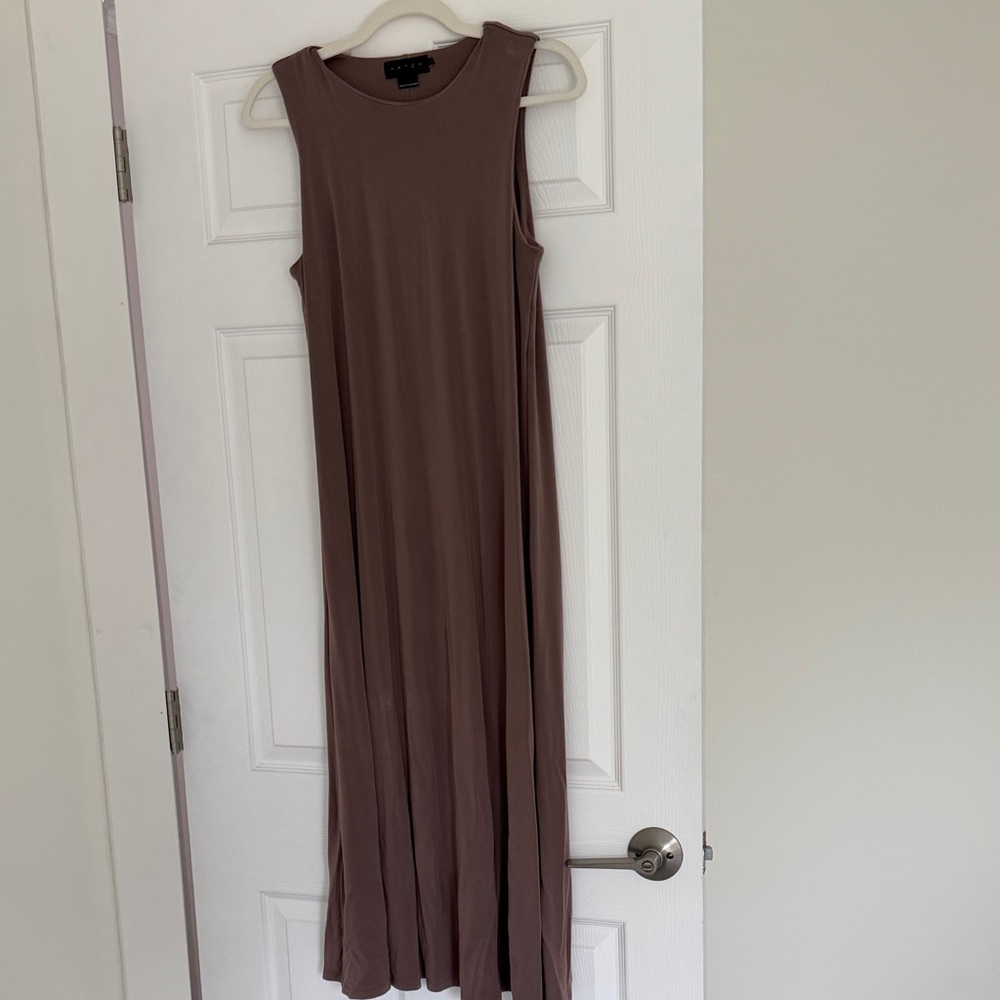 Hatch Sleeveless Taupe Midi Dress